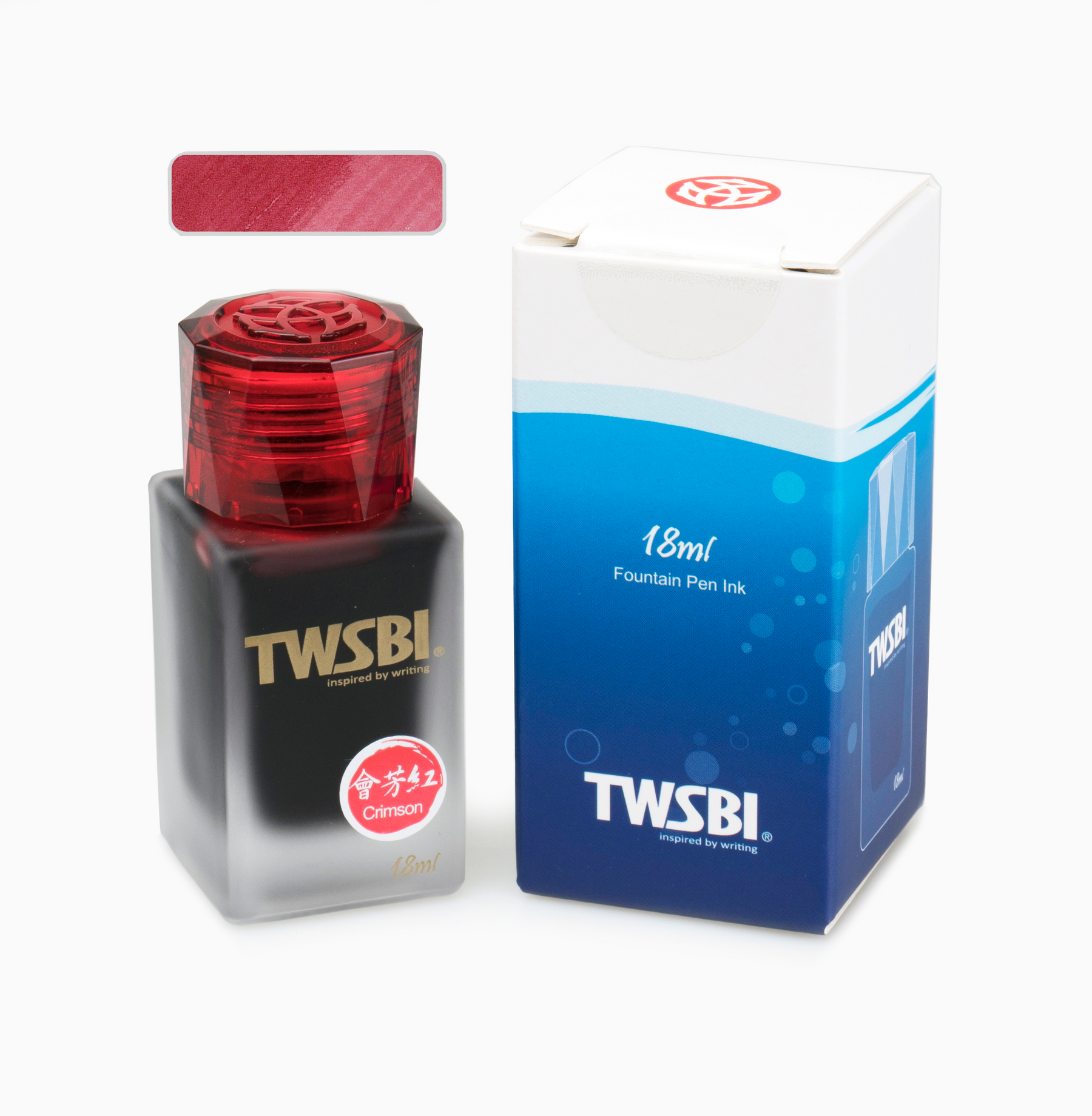 TWSBI Crimson is a dark red fountain pen ink. TWSBI is based in Taiwan and the ink is produced in China.