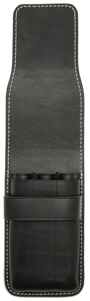 Galen Leather Co. Flap Pen Case for 3 Pens- Black