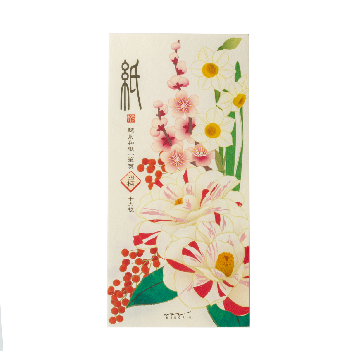 Midori Message Pad 540 Four Designs Winter Flower S2