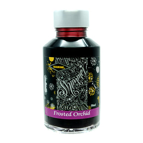 Diamine Shimmertastic Frosted Orchid fountain pen ink is available in a 50ml glass bottle.