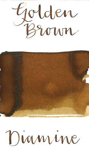 Diamine Golden Brown  is a warm tone light brown fountain pen ink with medium shading.