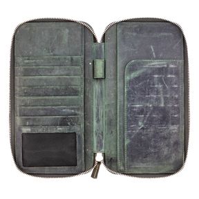 Galen Leather Co. Zippered Hobonichi Weeks Cover- Crazy Horse Forest Green