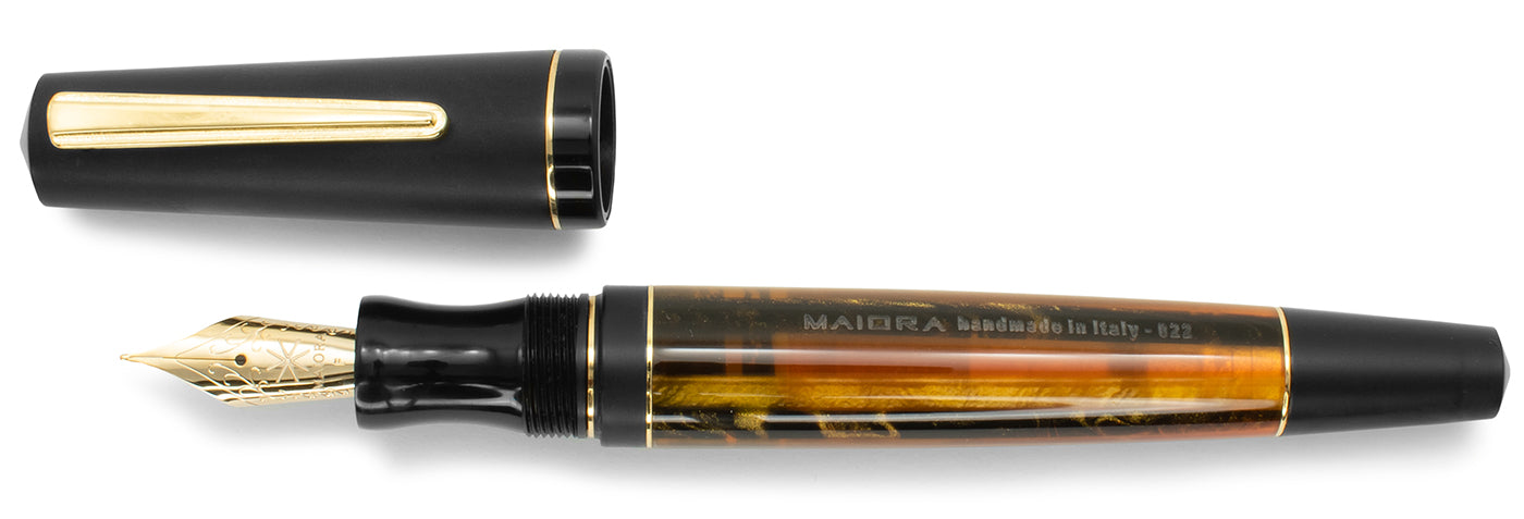 Maiora Impronte Oversize Orange and Black Fountain Pen