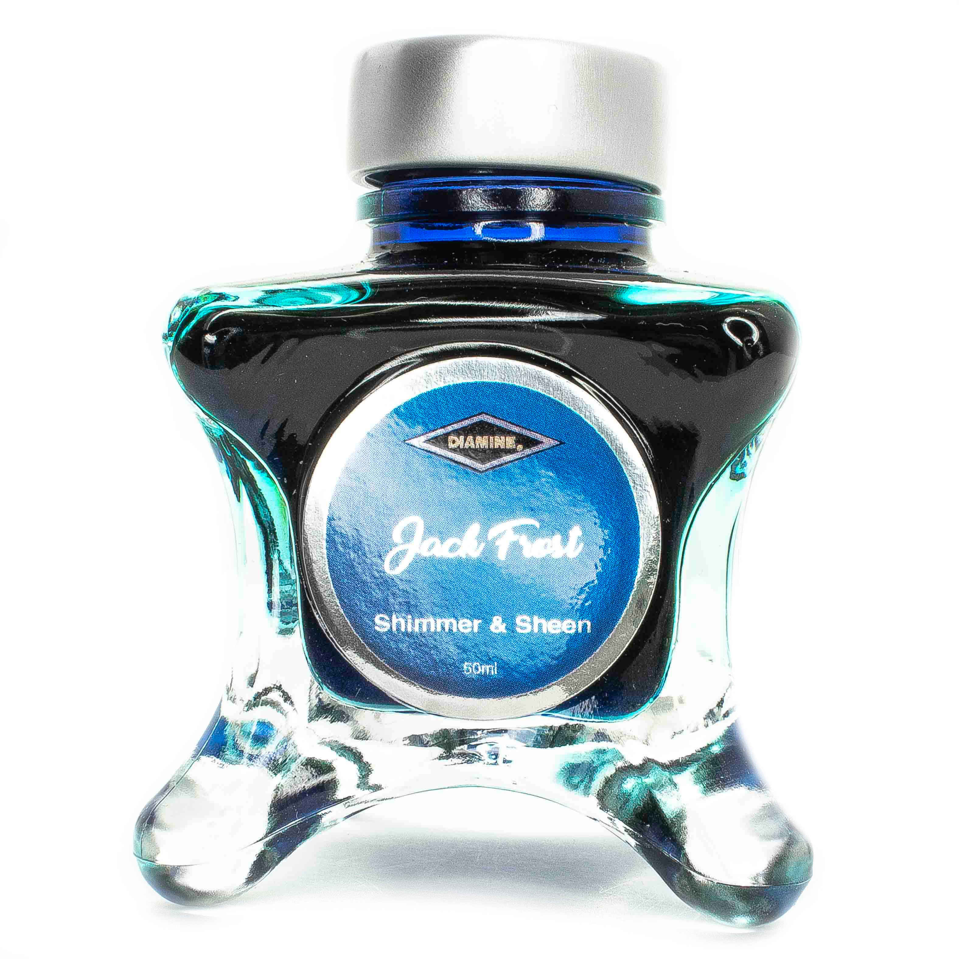 Diamine Blue Edition inks are available in 50ml glass bottle that features a whimsical shape.