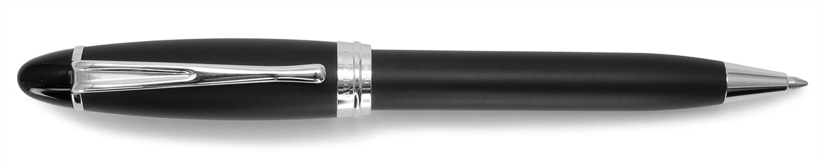 Aurora Ipsilon Satin Ballpoint Pen - Black with Chrome Trim