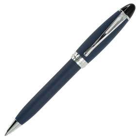 Aurora Ipsilon Satin Ballpoint Pen - Blue with Chrome Trim