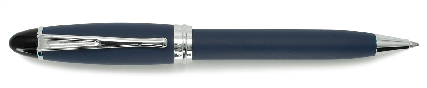 Aurora Ipsilon Satin Ballpoint Pen - Blue with Chrome Trim