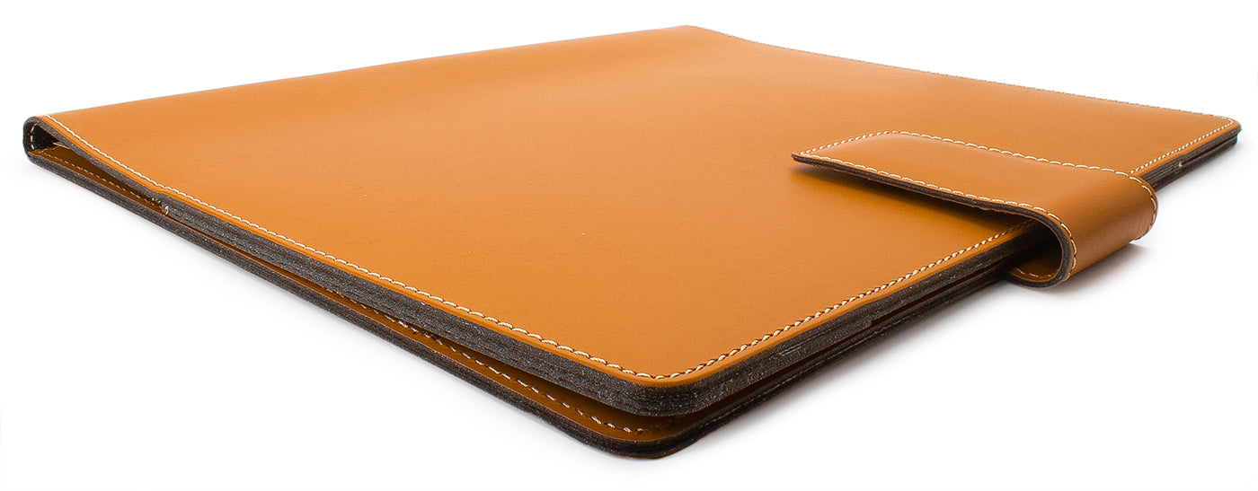 Fiorentina Leather Portfolio w/ Snap Close- British Tan
