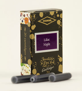 Diamine Lilac Night fountain pen ink is available in a pack of 20 standard international cartridges