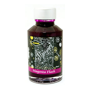 Diamine Shimmertastic Magenta Flash fountain pen ink is available in a 50ml glass bottle.