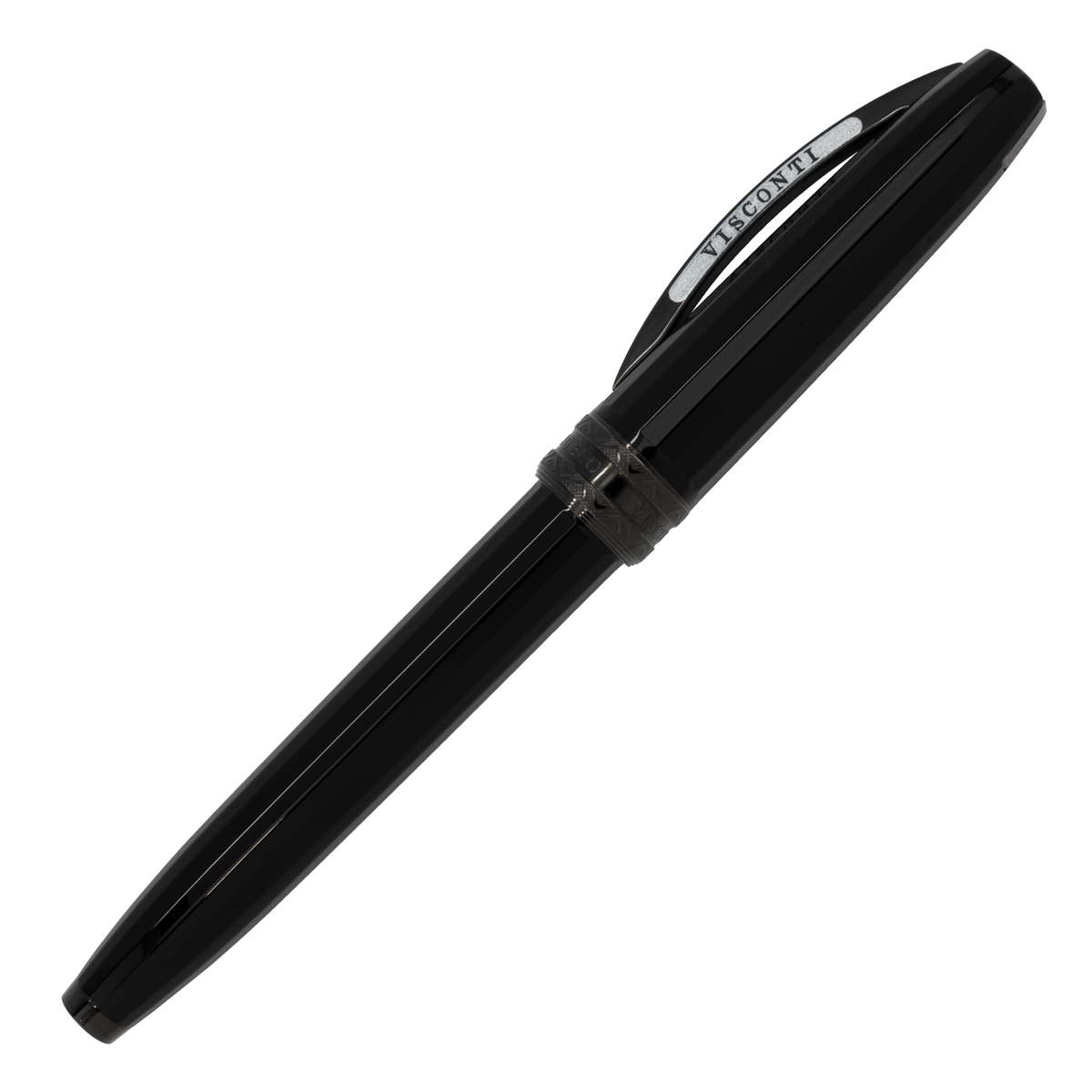 Visconti Michelangelo Black to Black Rollerball - Gun Metal Trim