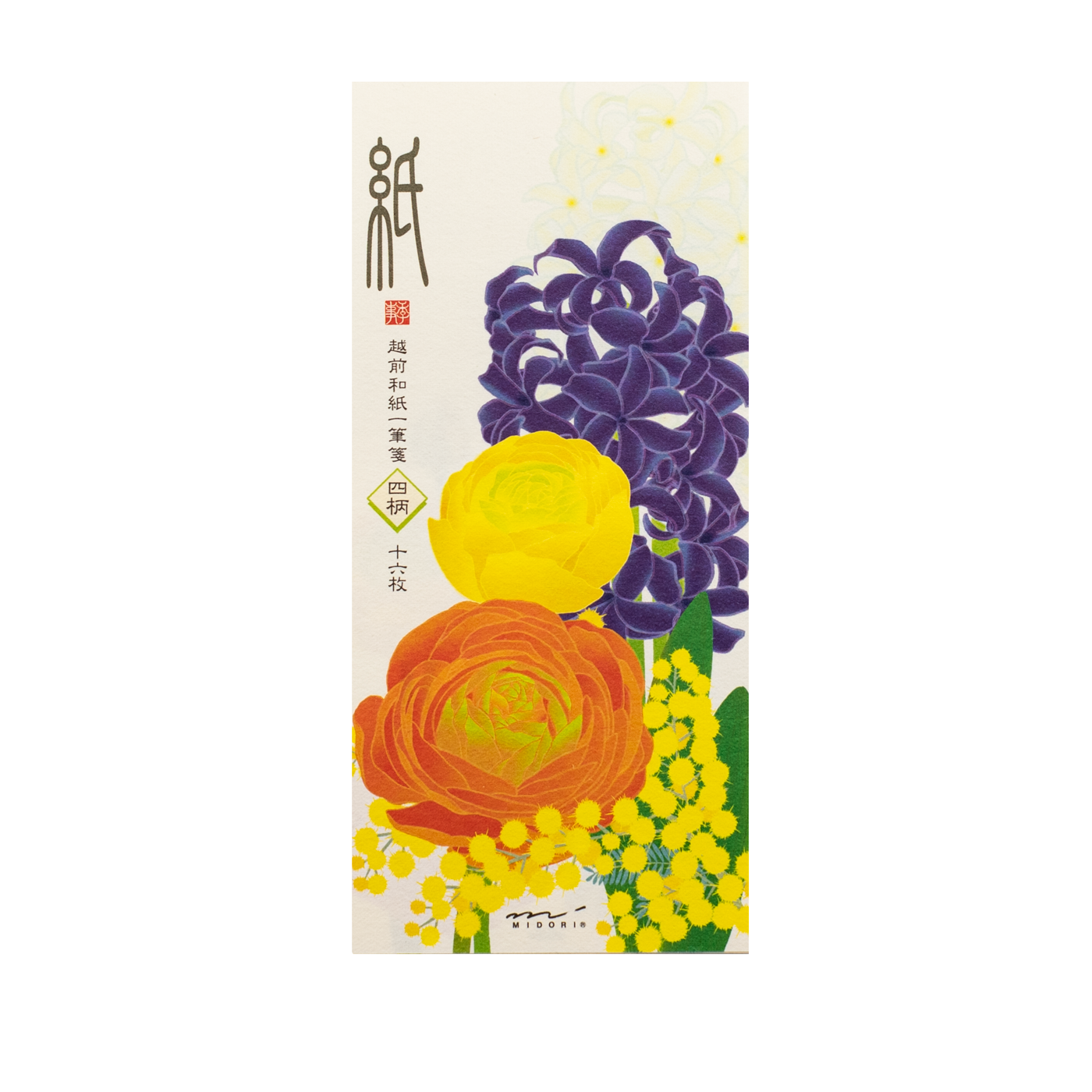 Midori Message Letter Pad  Silk Printing Spring Flowers S2