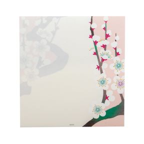 Midori Letter Pad 089 Silk-printing White Plum Blossom