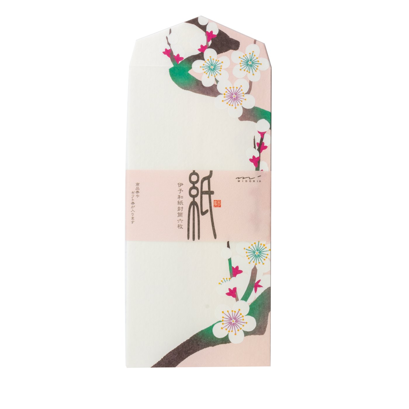 Midori Envelopes 090 Silk-printing White Plum Blossom