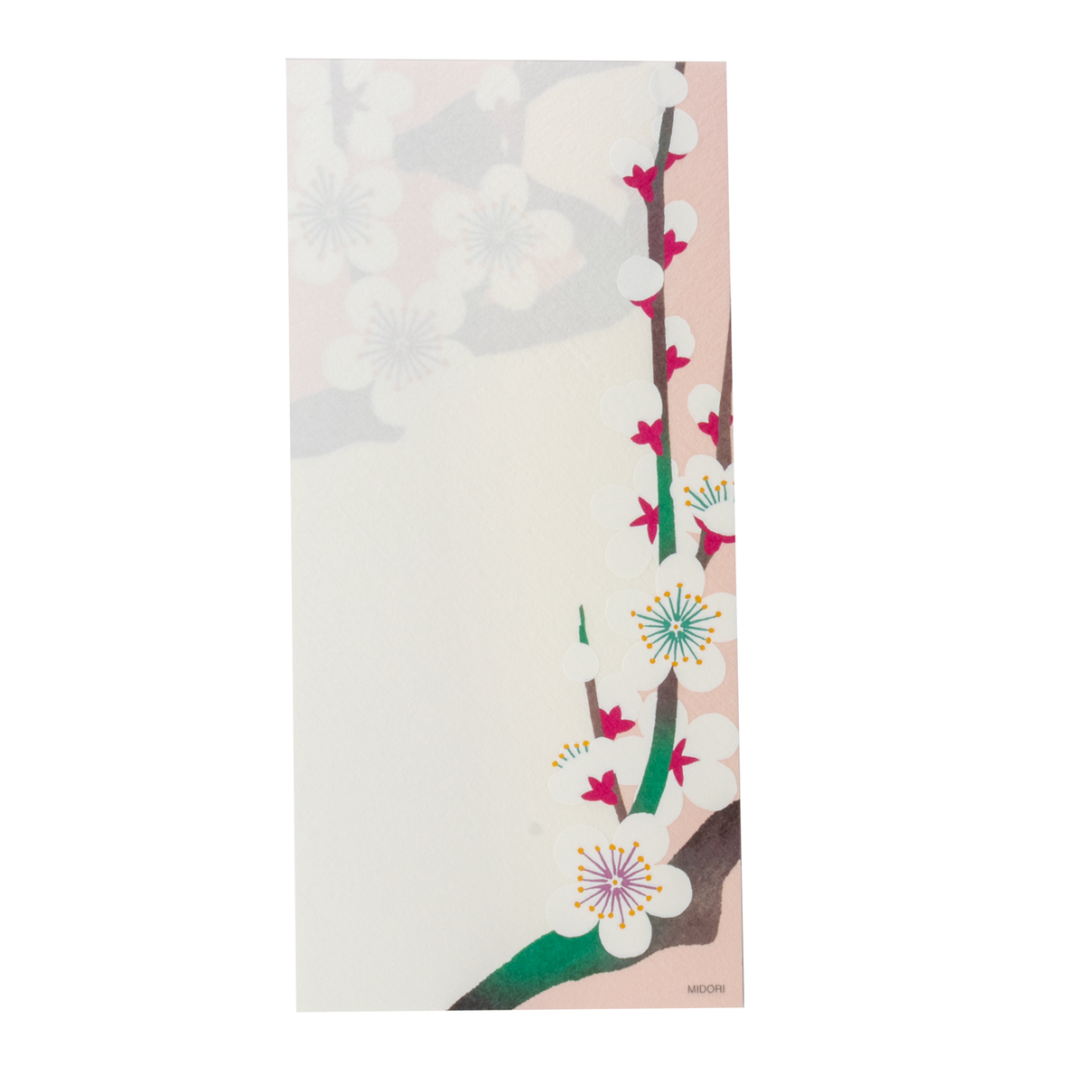 Midori Message Pad 542 Silk-printing White Plum Blossom