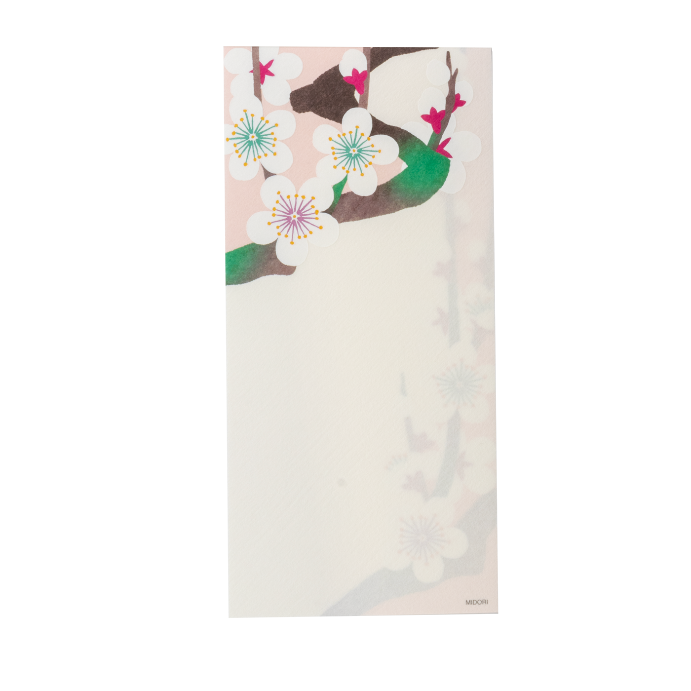 Midori Message Pad 542 Silk-printing White Plum Blossom