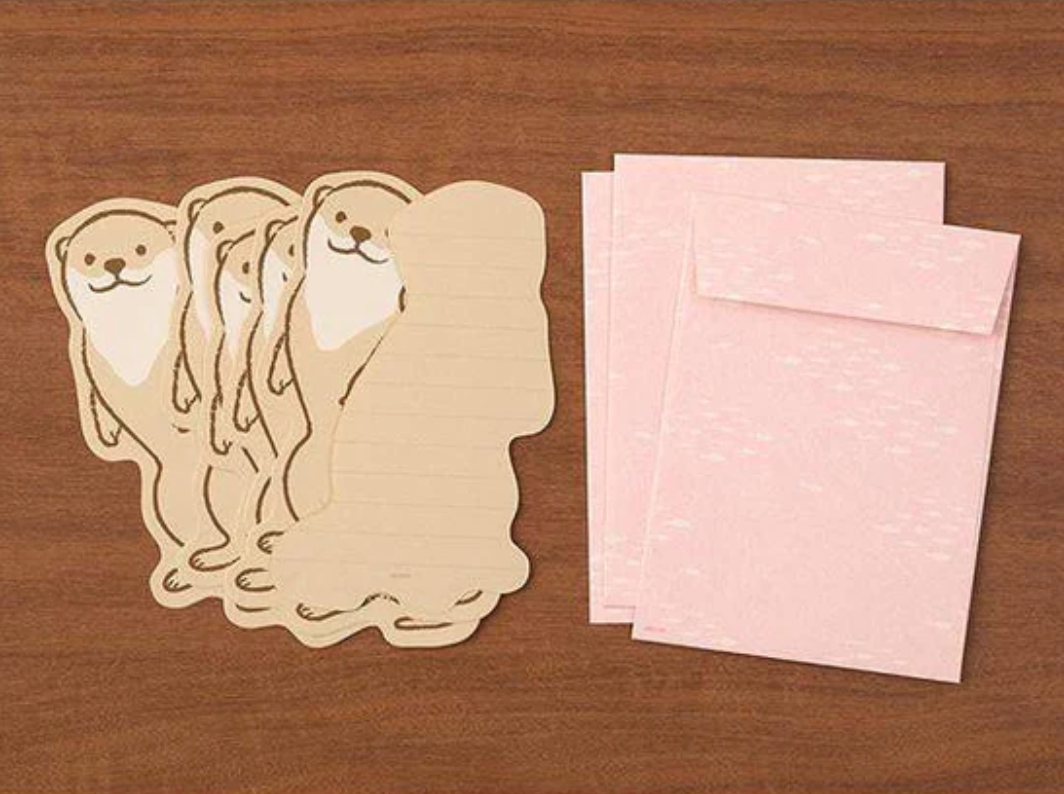 Midori Letter Set (925) Die-Cut Animal - Otter