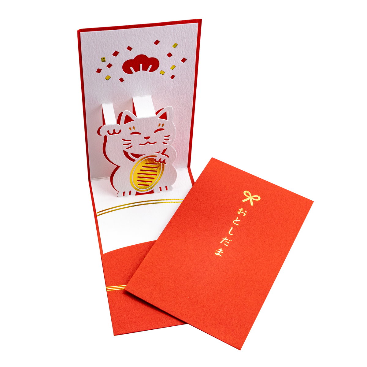 Midori PC Mini Money Envelope 513 popup Fortune Cat