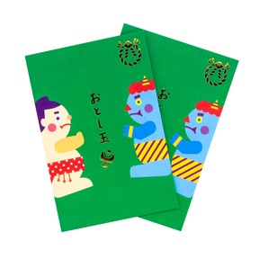 Midori Mini Money Envelope 579 Paper Sumo Wrestler & Oni Pattern