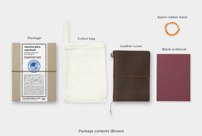 Traveler's Company Passport Sized Leather Notebook Kit - Brown