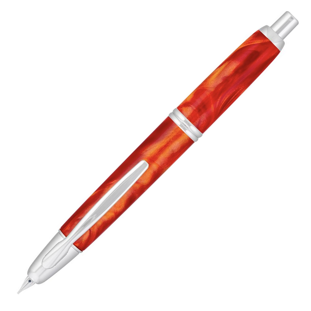 Pilot Vanishing Point SE - Marble Orange with Rhodium Trim