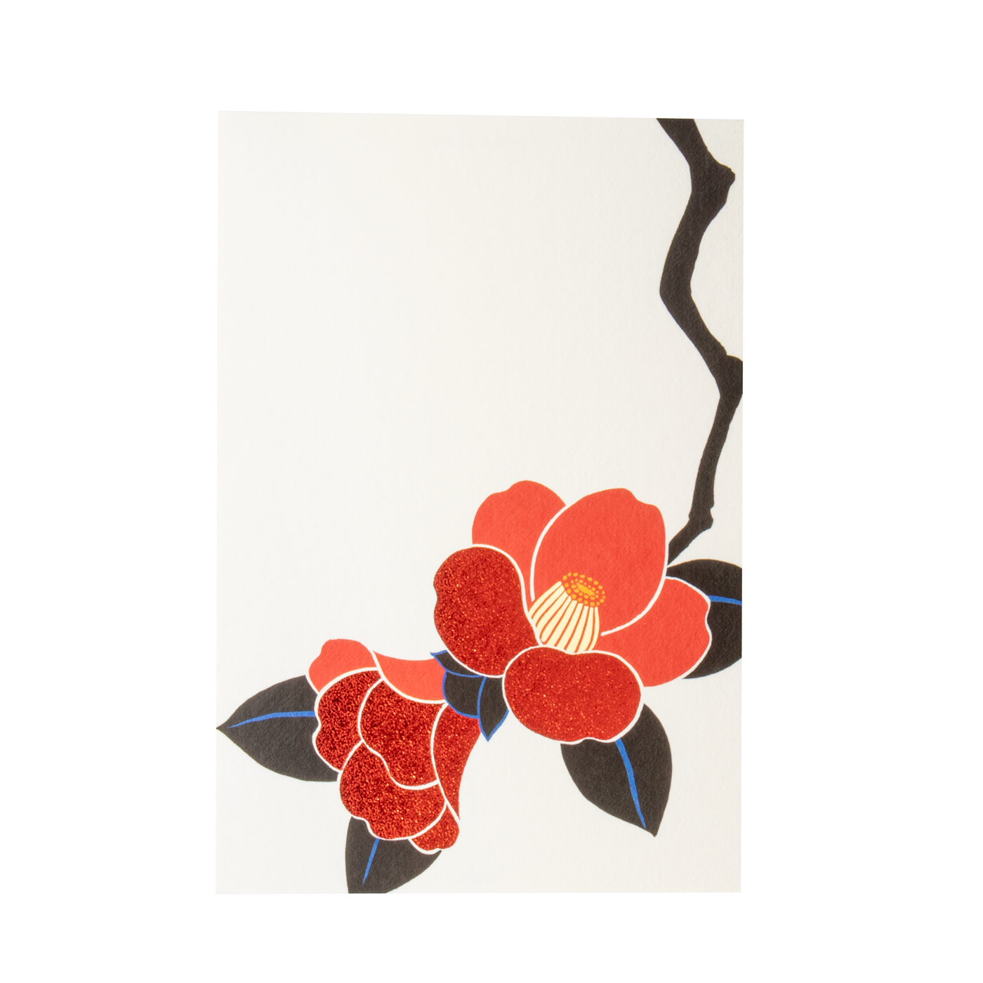 Midori - Silk-Printing - Foil-stamping Red Camellia Post Card Pad (659)