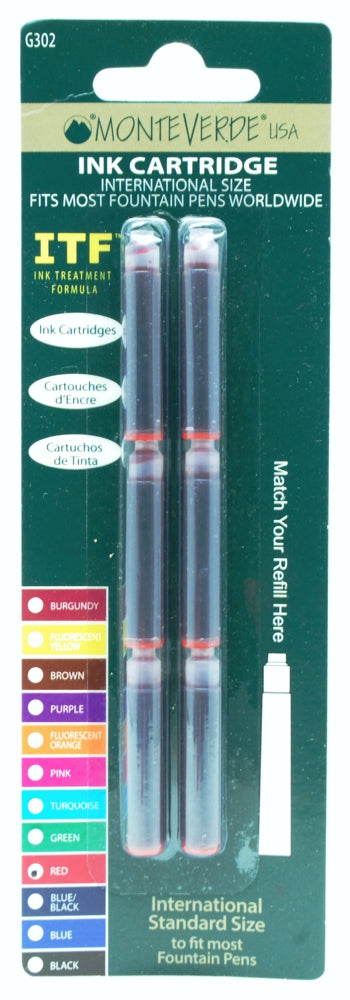 Monteverde ITF Red Cartridges - 6 Pack