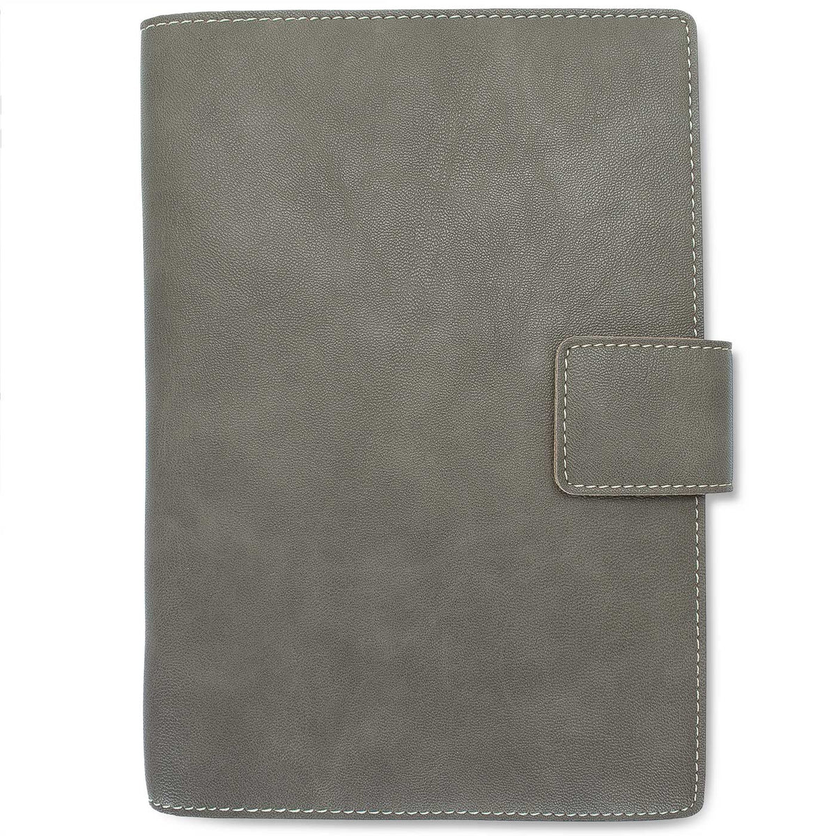 Fiorentina Refillable Snap Leather Journal- Grey