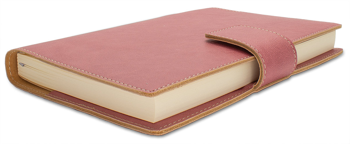 Fiorentina Refillable Snap Leather Journal- Pink