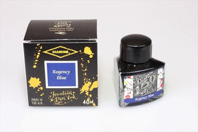 Diamine Regency Blue fountain pen ink is available in a triangular shaped 40ml bottle.