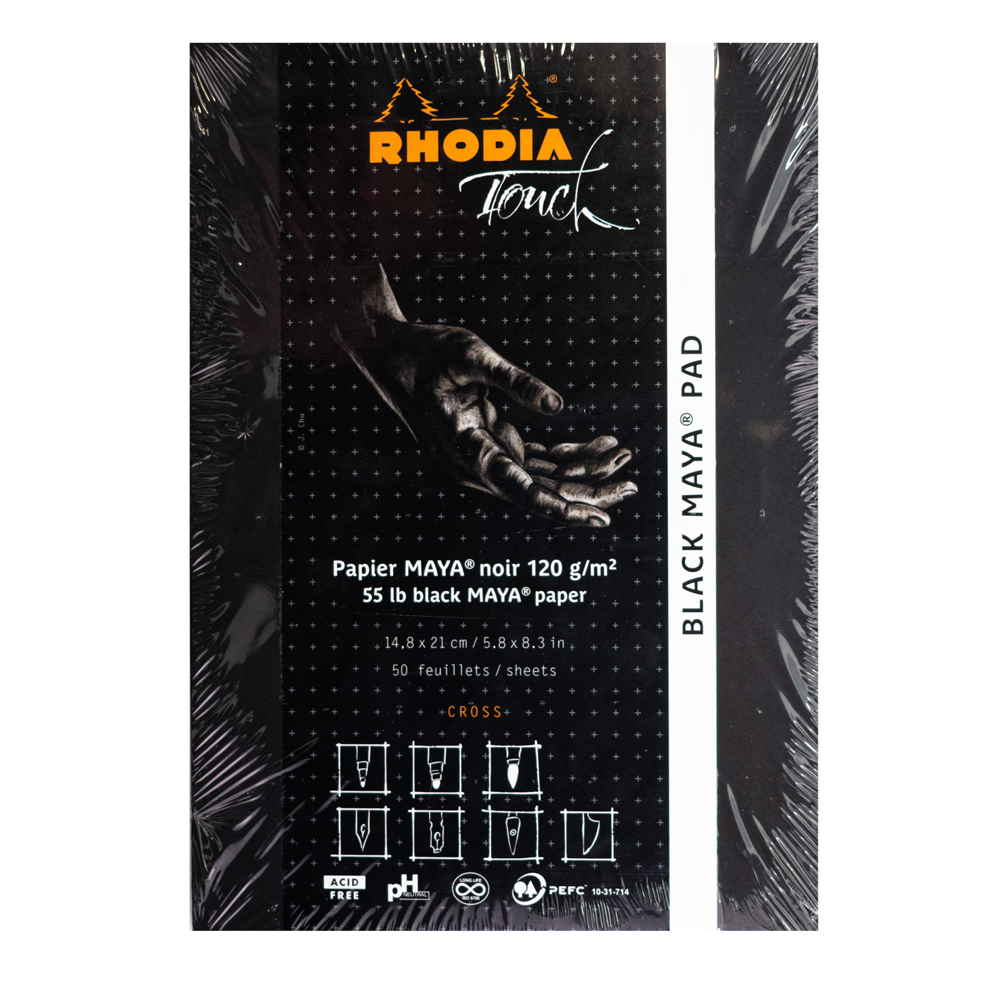 Rhodia Touch Black Maya Pad  A4+ (Black Paper)