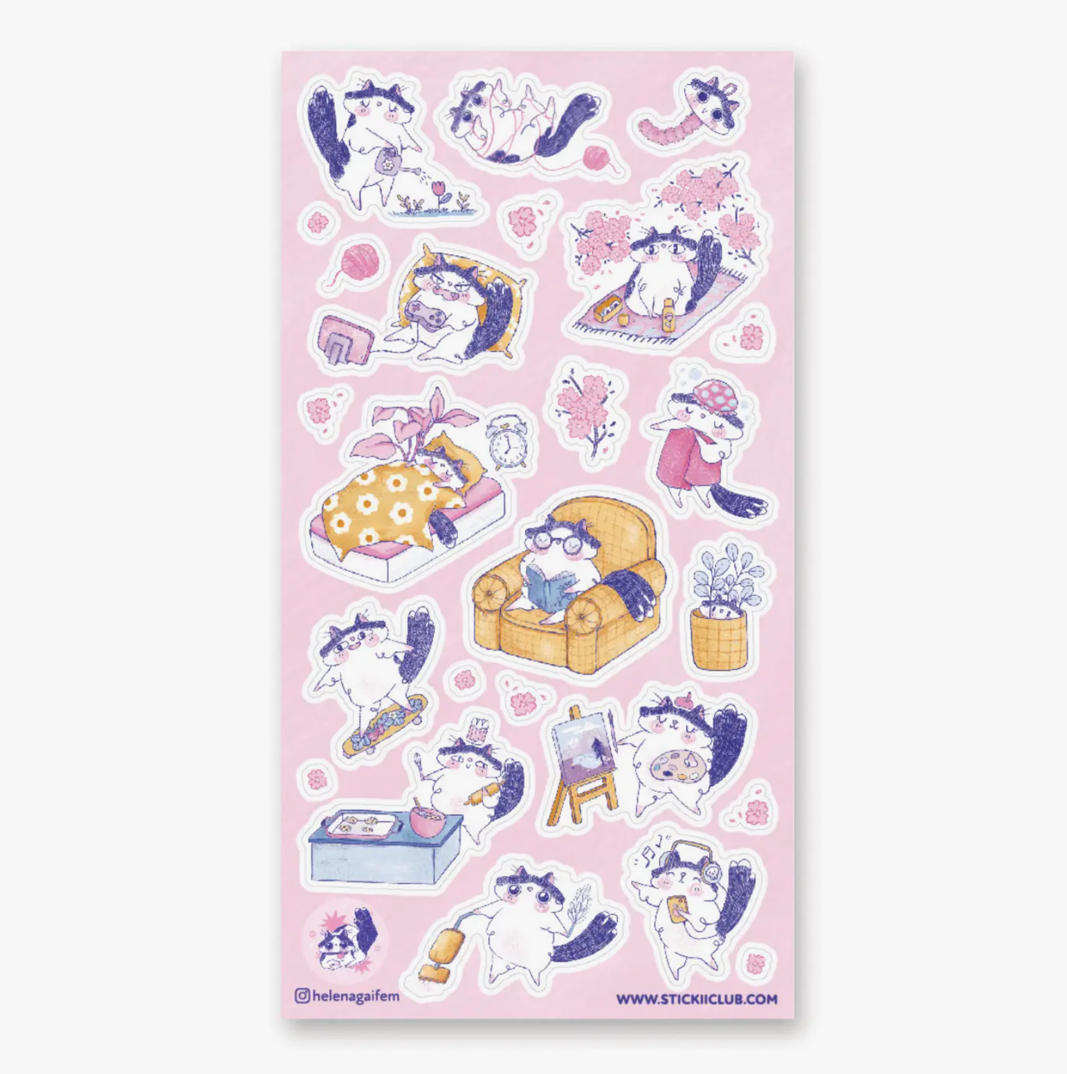 STICKII Sticker Sheet -  Everyday Cats