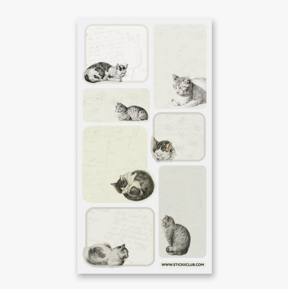 STICKII Sticker Sheet -  Vintage Cat Labels