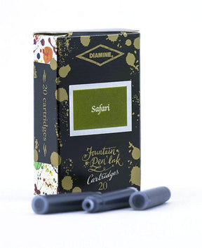 Diamine Safari fountain pen ink is available in a pack of 20 standard international cartridges