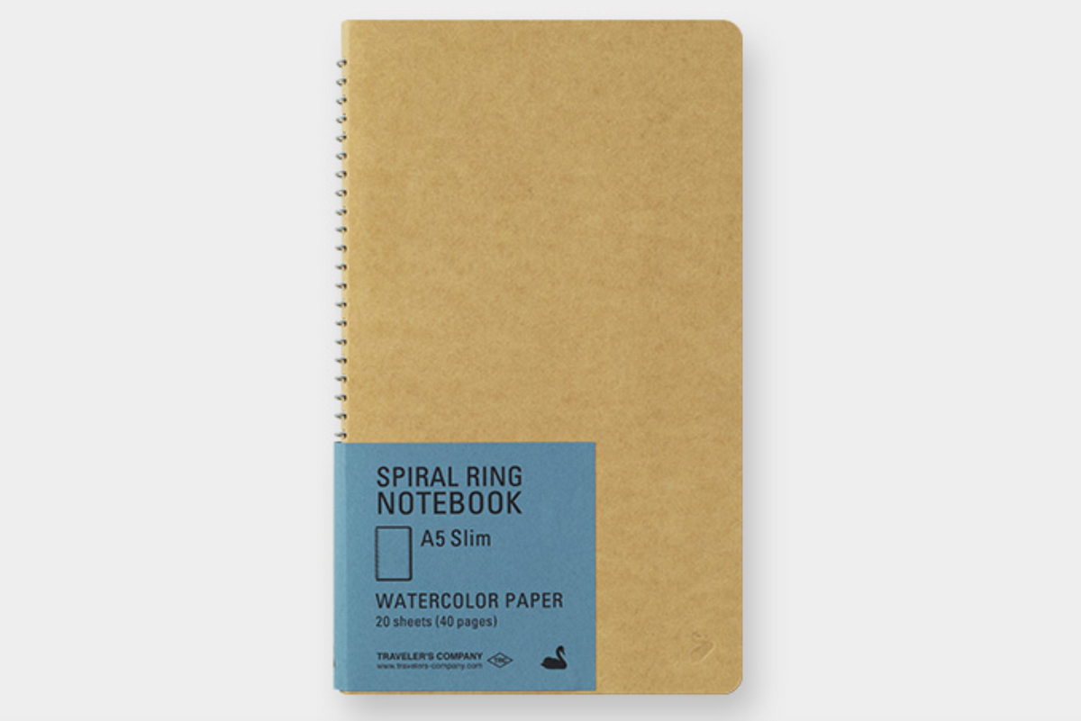 TRAVELER'S COMPANY Slim Spiral Ring Swan Watercolor Notebook - A5  Blank