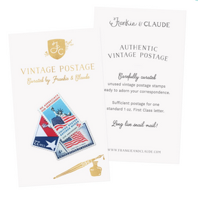 Frankie & Claude Vintage Postage Stamps  |  Patriotic