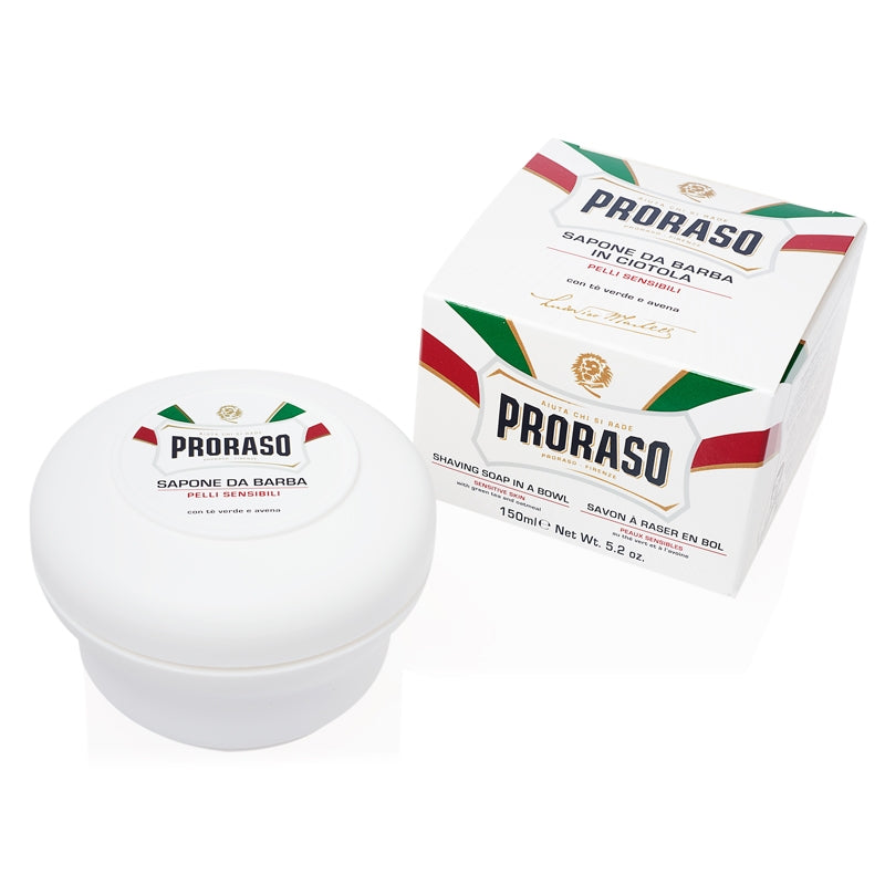 Proraso Shave Soap in a Bowl is still made following a rigorous, hot soap making process. It is left to mature for 10 days in small batches. After this period, the soap is more concentrated and ready to refresh any kind of beard. This process results in a very rich soap that produces an amazing lather. Apply classic Proraso Shave Soap in a Bowl generously with a brush.