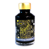 Diamine Shimmertastic Sparkling Shadows fountain pen ink is available in a 50ml glass bottle.