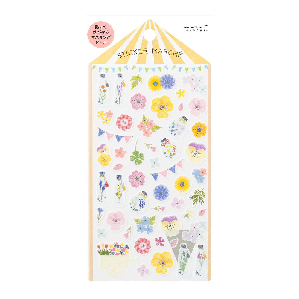 Midori Planner Stickers- Sticker Marché Pressed Flowers