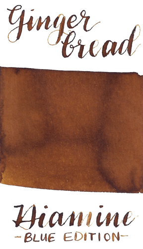 Diamine Blue Edition Gingerbread is a spicy, warm light brown fountain pen ink.