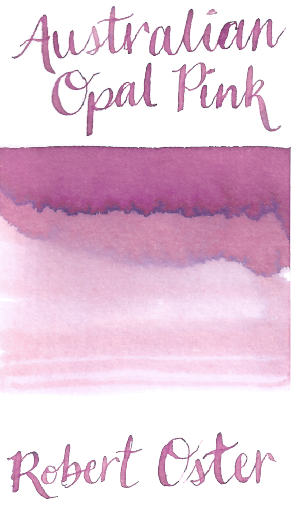 Robert Oster Australian Opal Pink is a pale, spring pink fountain pen ink with medium shading