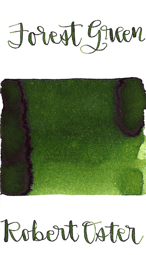 Robert Oster Forest Green is a medium earthy green fountain pen ink with medium shading.