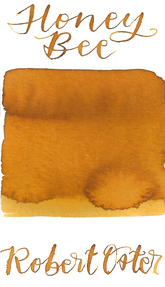 Robert Oster Honey Bee from the 1980’s collection is a dusky mustard yellow fountain pen ink with medium shading. 