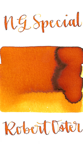 Robert Oster Ng Special 16 is a medium yellow-orange fountain pen ink with medium shading. 