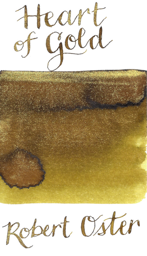 Robert Oster Heart of Gold from the Shake ‘N’ Shimmy collection is a gorgeous golden yellow fountain pen ink with gold shimmer.