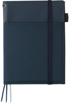 Kokuyo Systemic Refillable A5 Notebook Cover- Navy Faux Leather