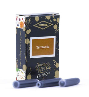 Diamine Terracotta fountain pen ink is available in a pack of 20 standard international cartridges