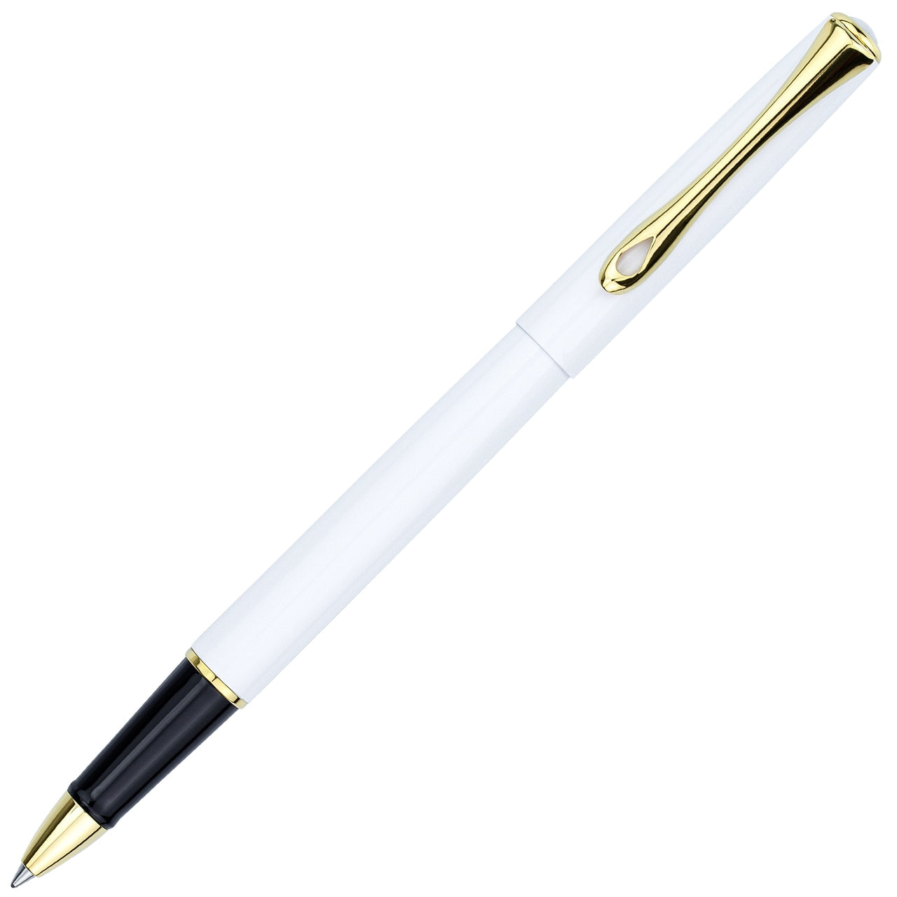 Diplomat Traveller Snow White with Gold Trim Rollerball