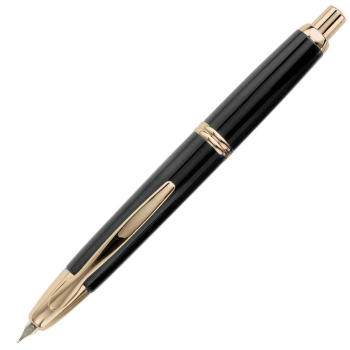 Pilot Capless - Lacquer Black GT with 18 Karat Gold Rhodium Plated Fountain Pen