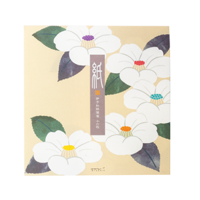 Midori Letter Pad 091 Silk-printing White Camellia